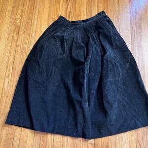 Giorgio Sant Angelo Skirt Womens 9/10 Vintage Corduroy Pleated Midi Skirt Black